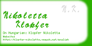 nikoletta klopfer business card